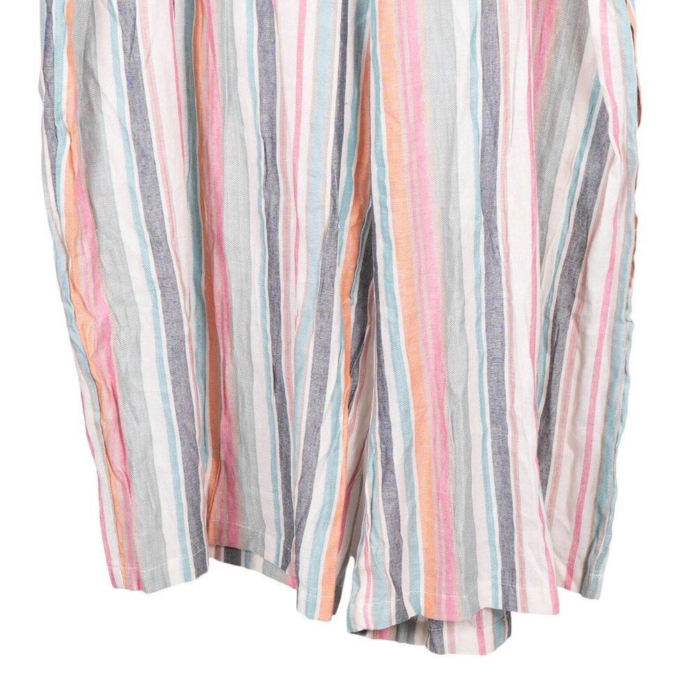 Emery Rose Pajama Lounge Set 5XL Womens NEW Striped Short Sleeve Cream Pink Blue - Picture 9 of 11